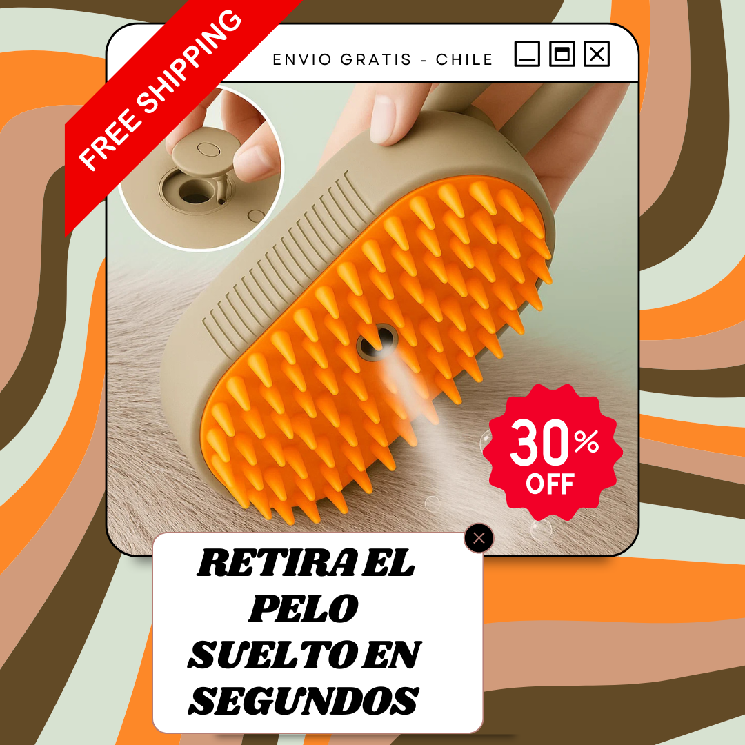 Cepillo de Vapor para Gatos y Perros