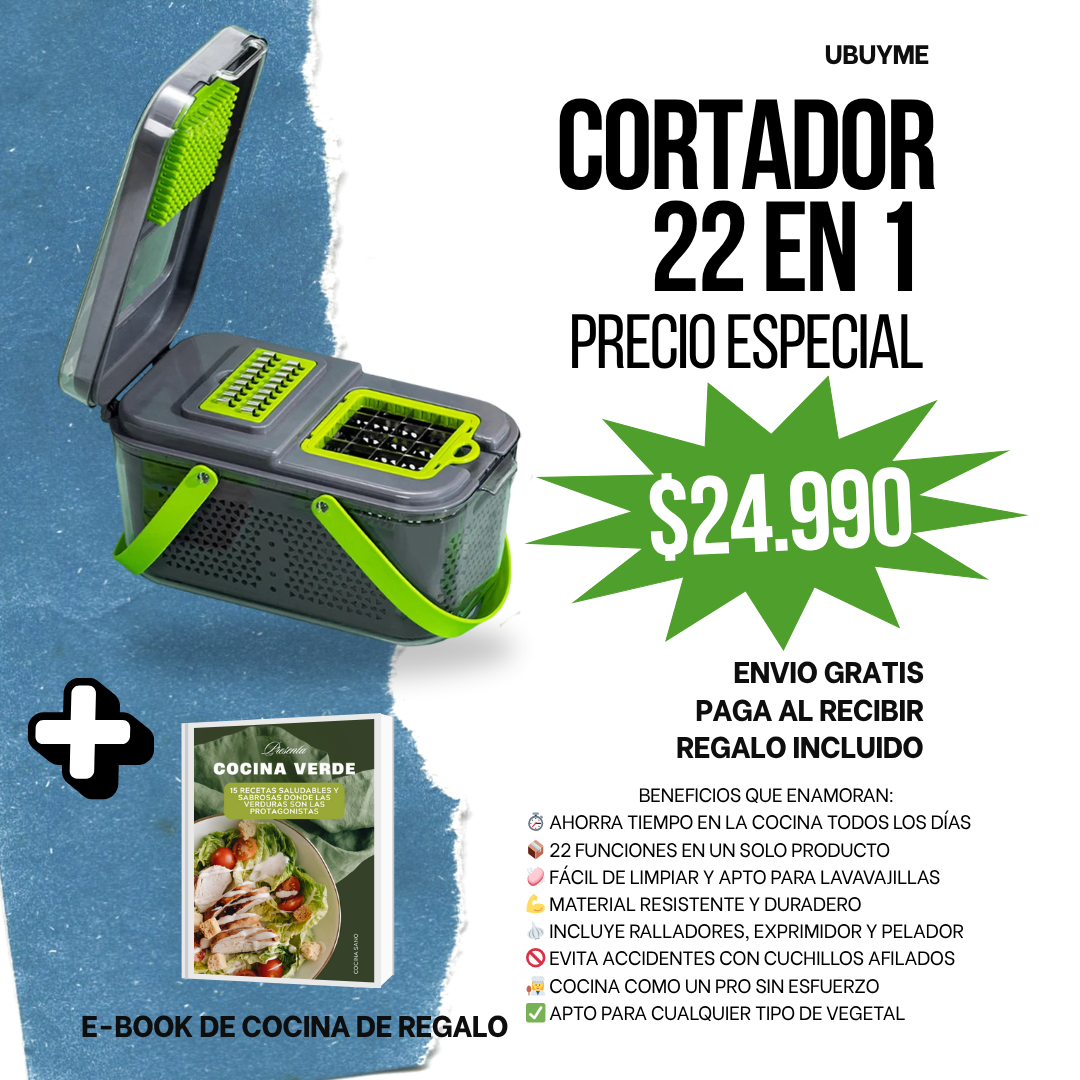 Cortador Multifuncional 22 en 1 + Regalo COMPLETAMENTE GRATIS